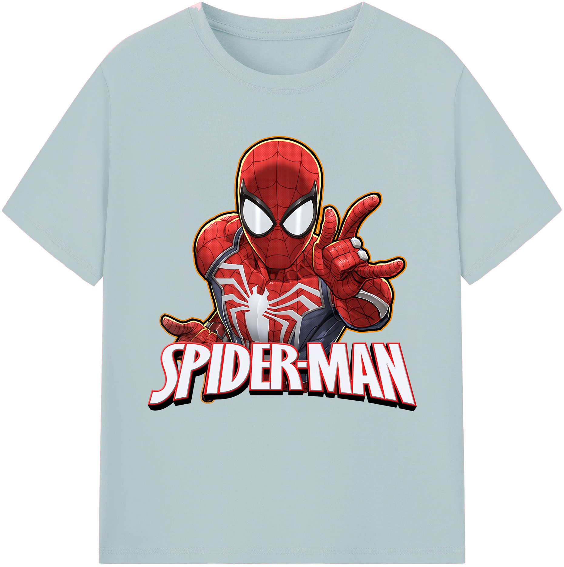 （画像用） Spider Man スパイダーマン 綿100％半袖Tシャツ（フロントプリント）